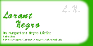 lorant negro business card